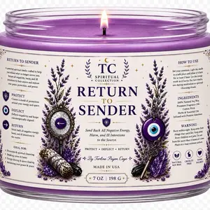 Return to Sender Candle – Spiritual Protection Soy Wax 7oz