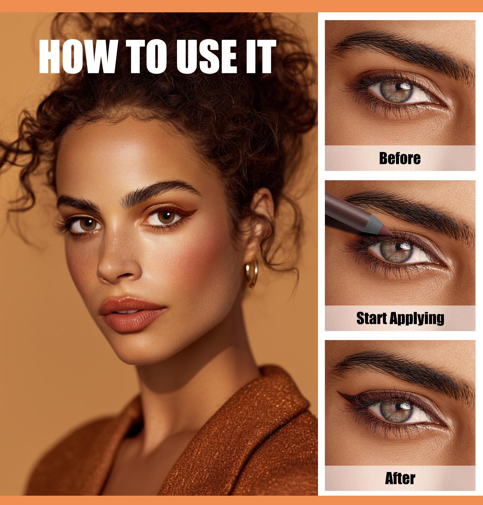 24HR Waterproof Eyeliner Pencil, Smooth Creamy Matte Gel Formula, Easy Blending For Lid & Waterline, Long-Lasting Smudge-Proof Wear, Suitable For Sensitive Eyes, Great For Party And Festival Makeup