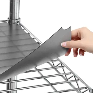 Shelf Liners for Wire Shelf System Set of 4 Graphite 14 x 36 inch Plastic Wire Shelving Shelf Mats