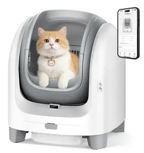 Self Cleaning Litter Box for Large Cats - Scented Automatic Cat Litter Box with Smart APP Health Monitoring & Weight Tracking, Extra Large Smart Cat Toilet, Multi-Cat Safe & Quiet, White