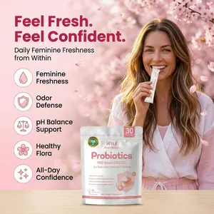 HVO Nutrition Women's Probiotics Sticks - 30 Billion CFU & 6 Clinically Studied Strains with Prebiotic Fiber for pH Balance, Feminine Freshness & Digestive Comfort - Sugar-Free On-The-Go Packets, 30 Count