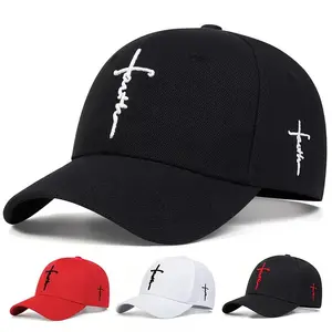 2 Pcs Christian Faith Hat Embroidered Baseball Cap, Women's And Men's Style ，Solid Color Casual Sports Cap, Jesus Hat Cross Cap Comfortable Adjustable One Size Fits. Adjustable Dad Cap,