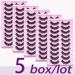 30Pairs/50Pairs Fluffy Curly Fake Eyelashes Wispy Thick Volume False Lashes Soft Durable Lashes for All Occasions Beauty Makeup