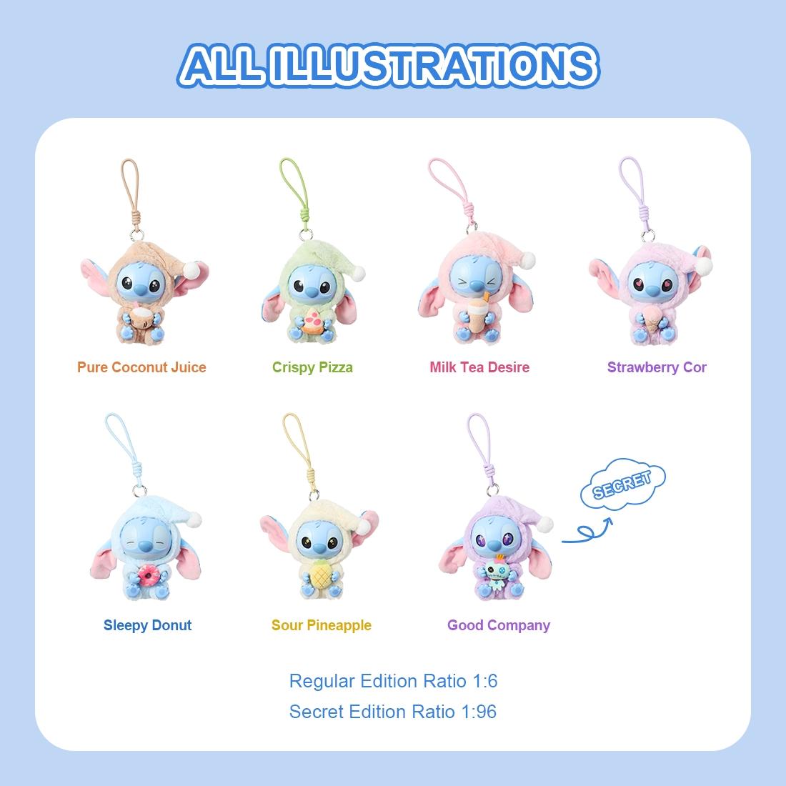 MINISO Disney Stitch Eat Before Sleep Vinyl Plush Blind Box | Cute Pajama Stitch Pendant & Bag Charm | Cozy Room Decor | Official Collectible, Ideal Graduation & Summer Gift #StitchBlindBox #PlushCharm #DisneyCollectible, Stitch Character