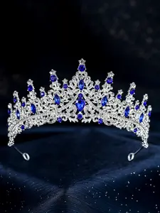 Women's Crown Headpiece Tiaras Blue Ocean Style Princess Accessory, Fashion Rhinestone Design for Party Ballroom, Elegant Birthday Gift