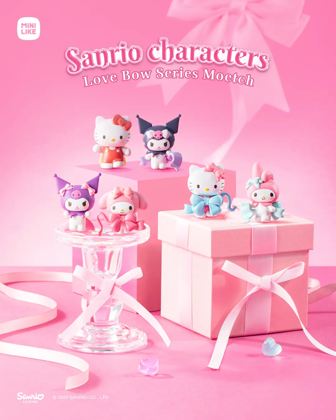Sanrio characters x MINILIKE Love Bow Series Moetch Bean blindbox