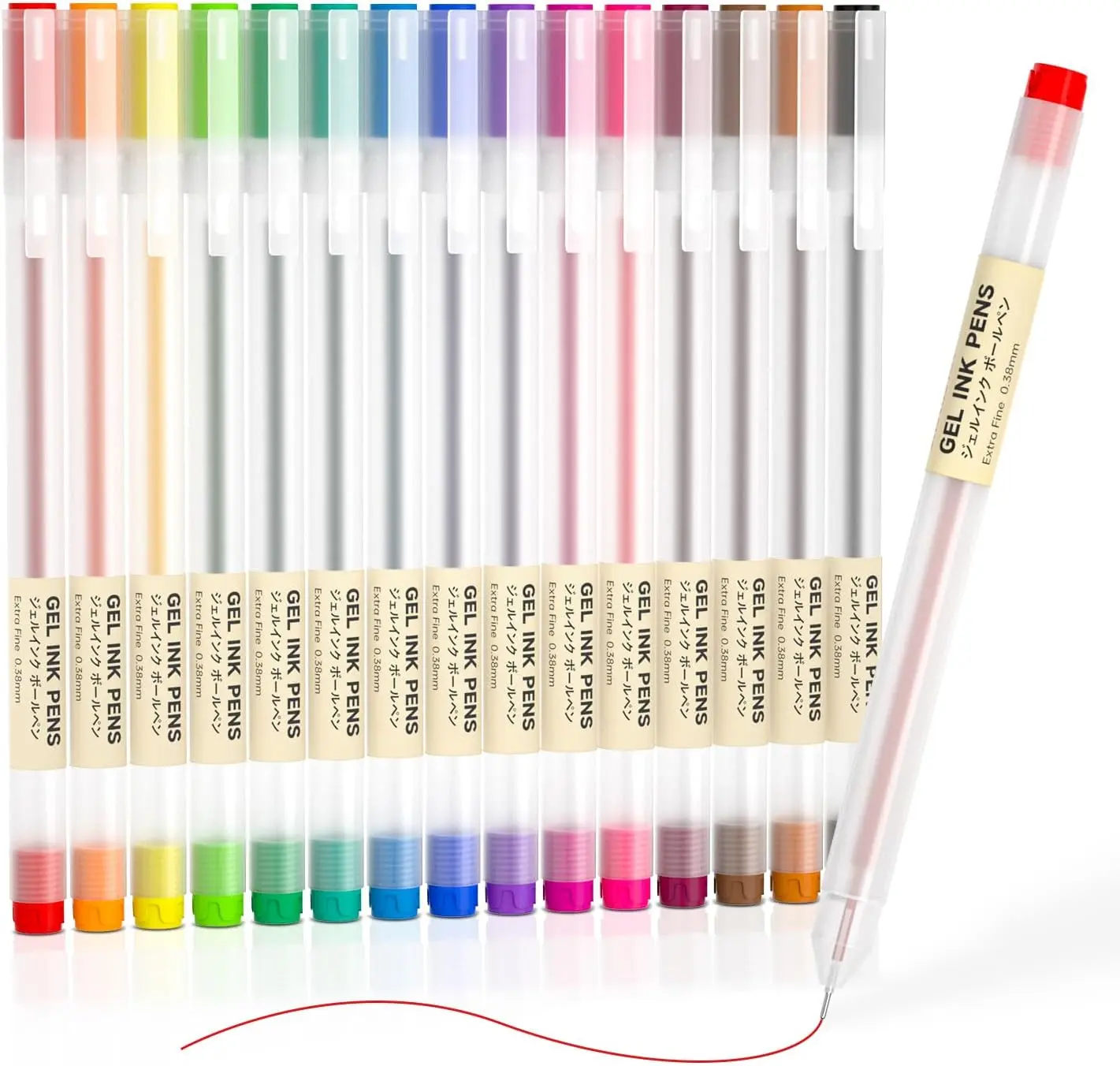 Shuttle Art Gel Ink Ball Point Pens, 15 Colors Japanese Style Pens, 0.38mm Extra-Fine Ballpoint Pens for Home, School and Office Shuttle Art Gel Ink Ball Point Pens, 15 Colors Japanese Style Pens, 0.38mm Extra-Fine Ballpoint Pens for Home, School and Office