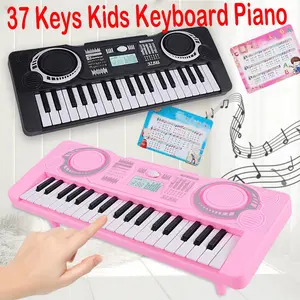 37 Keys Kids Keyboard Piano Portable Electric Music Toy with Educational Chart for Boys Girls Beginners Learning Instrument