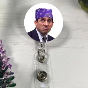 The Office - Prison Mike - Funny ID Badge Retractable Reel Carabiner Gift Topper