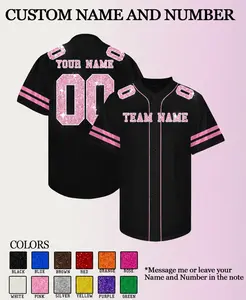 Custom Baseball Jersey with Stitched Team Name & Number, Personalized Lightweight Polyester Button-Down Shirt for Fans