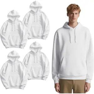 4 Pack sublimation hoodies White Sweatshirt Men's 100% Polyester Hoodie for Sublimation Custom Printing