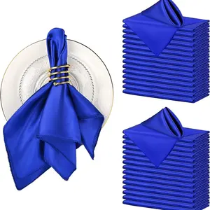 10pcs Satin Pre Rolled Napkins Multiple Colors, Silk-Like Fabric Edges, Perfect for Wedding Party Decor, Restaurant Tableware, Holiday & Home Decoration