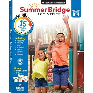 Summer Bridge Activities  to 1st Grade Workbooks, K-1 Activity Book With Math, Reading Comprehension, Science, Fitness, Social Studies, Writing Practice, and Flash Cards (Volume 2) - Paperback
