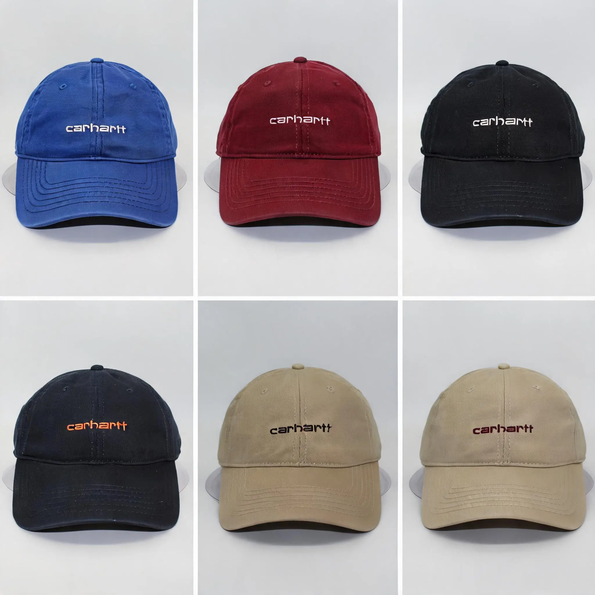 Carhartt Letter-Embroidered Baseball Cap, Unisex Solid-Color Retro Baseball Cap