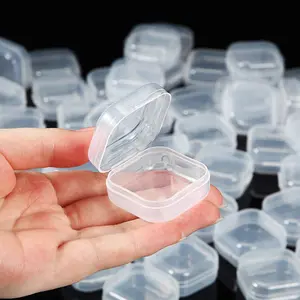 1 Pieces Rectangle Clear Plastic Containers Transparent Beads Storage Containers Box Jewelry Storage Box Case with Hinged Lid for Small Items Beads Jewelry