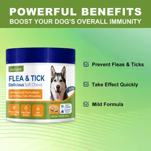 OURCARES Natural Outdoor Wellness Vitamin Soft Chew Treats for Dogs, Jar Packaging with Natural Ingredients for Daily Vitality & Long Freshness