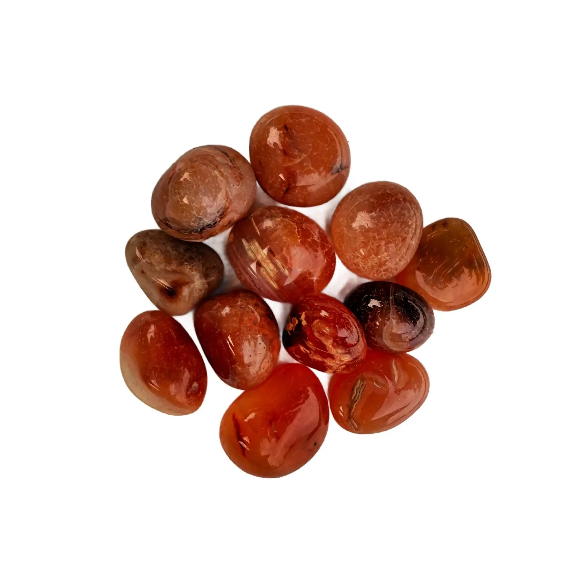 Natural Carnelian Crystals - Pure Carnelian, Natural Chalcedony Polished Look Tumbled Stones, Home Decor & Religious Decoration for Vitality, Sacral Chakra Alignment (Size Varies)