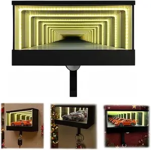 Infinity Garage Keychain Hanger, Keypit Garage Key Holder, Race Car Key Holder Wall Mount with LED, Car Keys Display, Tiny Glowing Garages, Effortless Wall Mount Organizer for Entryway,Valentine's Day custom gifts