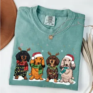 Comfort Colors Dachshund Christmas Shirt, Christmas Dog Shirt, Dachshund Tee, Dachshund Mom Gift, Dog Lover Gift