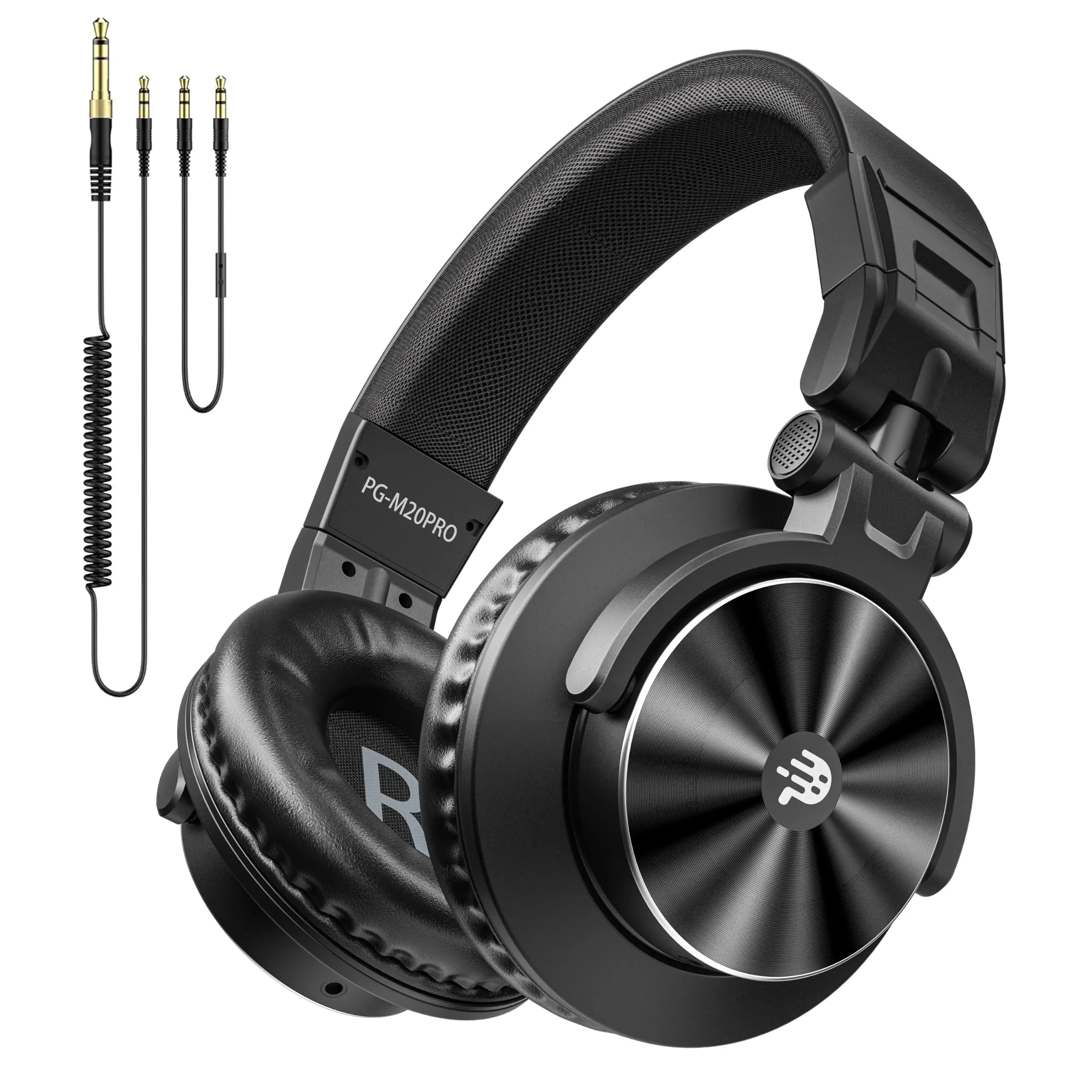 PUPGSIS Studio Monitor Headphones with 50mm Professional Drivers – Wired Over-Ear Stereo Headphones for Recording, Mixing, Podcast, DJ, Guitar, and Keyboard, 1/4" to 3.5mm Audio Jack