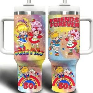 Strawberry Shortcake And Rainbow Brite Cartoon Custom Cup 40 oz 20 oz Tumbler With Handle