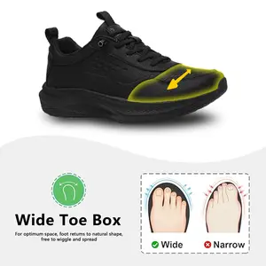 Black wide-toe , waterproof, Ultra-Light & Flexible,Stylishwide-head outdoor trail running shoes, and dirt-resistant,Wide head, suitable for obese individuals suitable for fitness and outdoor sports.Sneakers Lightweight forRunning,
