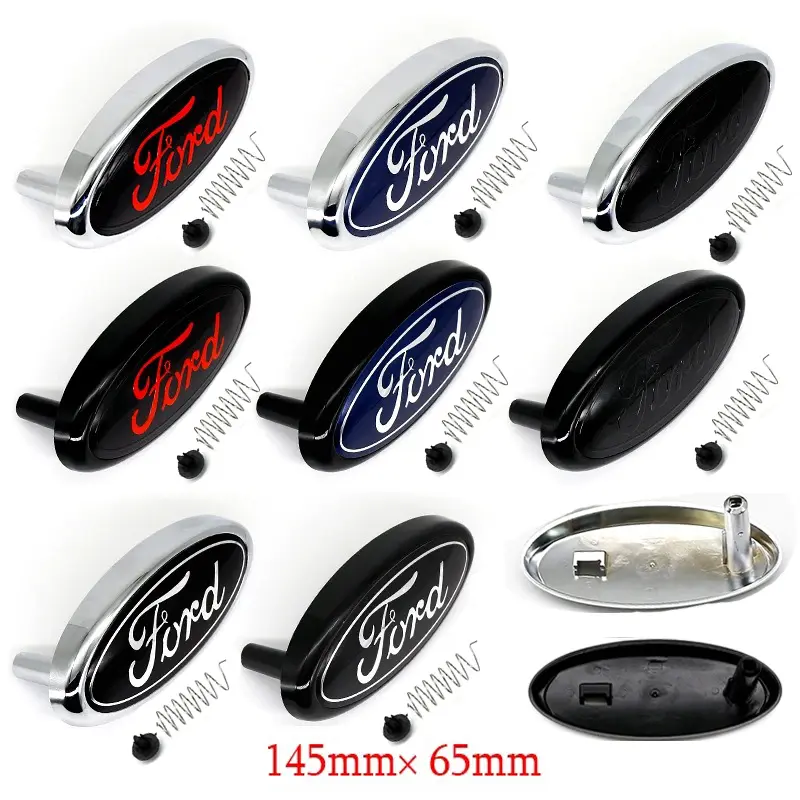 Ford Car Front Emblem Badge (145mm x 65mm, ABS/Aluminum) - Badges Decals, Automotive Decoration, Hood/Rear Trunk Accessory for Mondeo, Focus, Fusion MK2, MK4, F150, F250, Car Vehicle Decoration