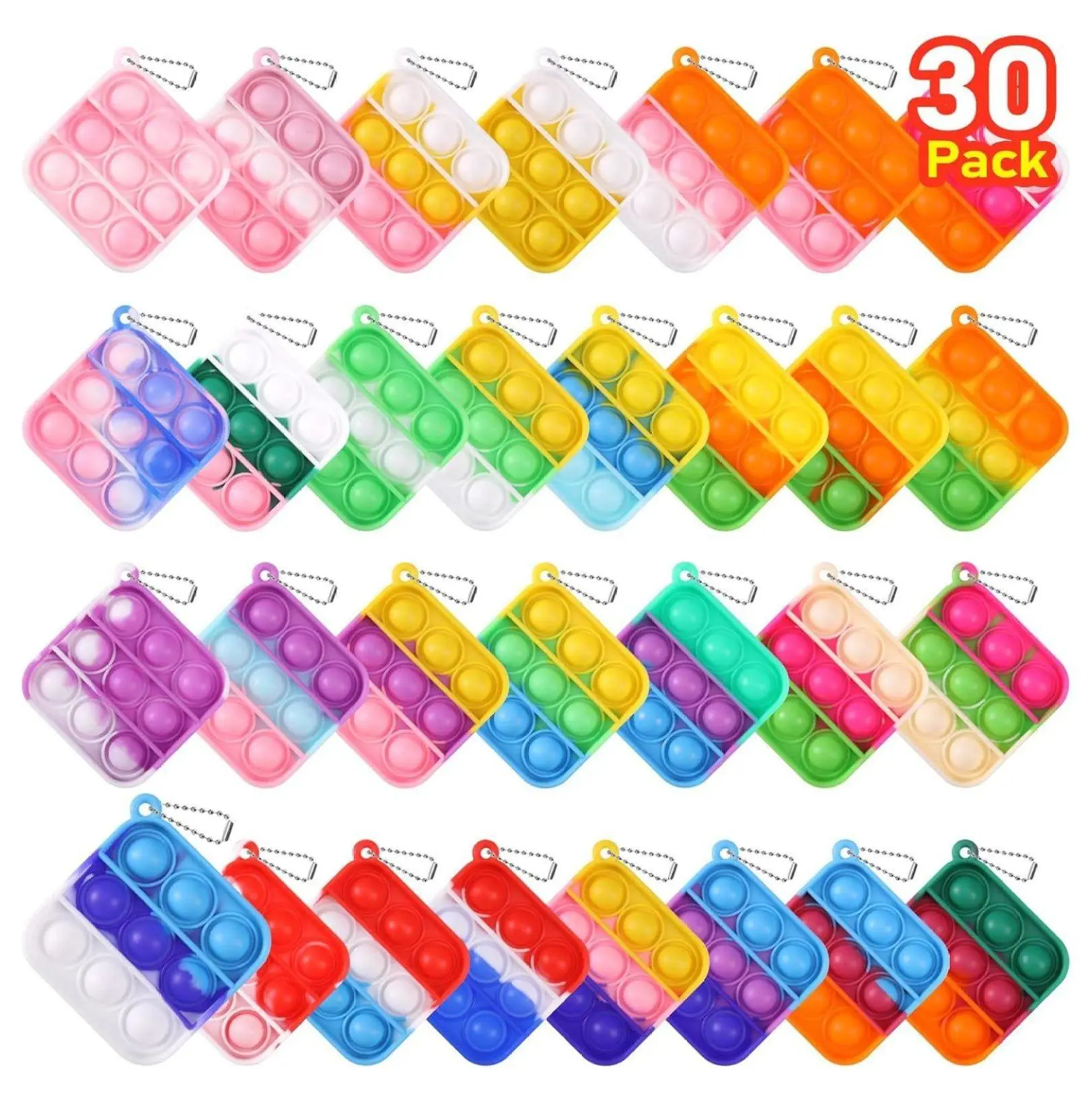 30-Pack Mini Fidget Toys (2.75 Inches, Red) - Pet Stress Relief Toys, Teacher Classroom Prizes, Student Party Favors