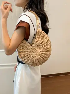 Handmade Woven Bag, Women's Seashell Crossbody Handbag, Handcrafted Shell Purse, Oceanic Shell Design, Perfect for Beach Outings, Crossbody Shoulder Purses