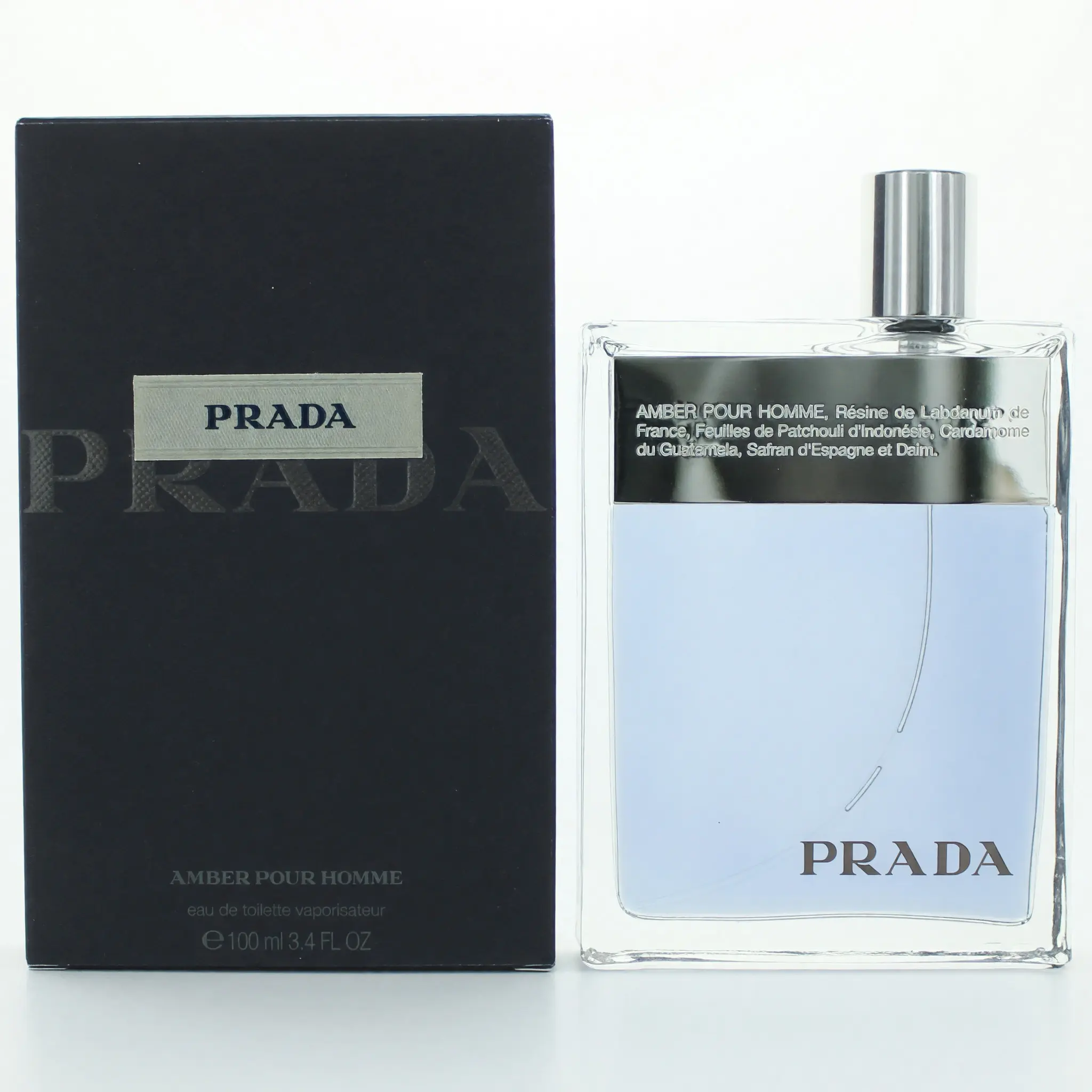 Prada Amber by Prada, 3.4 oz EDT Spray for Men, 3.4 Fl Oz, Single Bottle, Vanilla Base, Scent Perfume, Edt Edp Spray, Masculine Edt