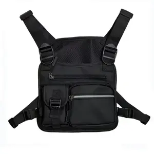 Adjustable Multi-functional Nylon Chest Bag with Zipper, Sporty Vest Bag for Tennis, Pickleball, Hiking, Cycling and Gym, Summer Sport & Outdoor Accessories