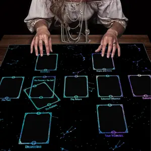 Creative tarot card tablecloth, witchcraft altar cloth, used for divination and rune magic, suitable for party games and creating a mystical atmosphere