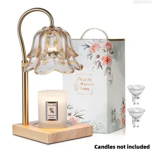 Flower Candle Warmer Lamp, with 2 Bulbs, Height Adjustable with Timer, Unique Glass Lily of the Valley Lamp for Home & Bedroom Decor, Ideal Gift for Birthday/Mother's Day, Halloween Gifts, Christmas GiftsAuraCollective7XXSTYOUT12