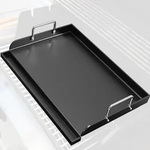 Universal Griddle for Gas Grill - 23" x 16" Cast Iron Griddle with Nonstick Ceramic Coating, Flat Top for Gas, Charcoal & Stovetop Grills