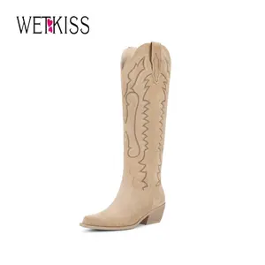 Wetkiss Women Embroidery l Cowgirl Cowboy Boots with Zipper Pointed Toe, Knee High Western Retro Vintage Classic Tall Boots for Ladies ,Women's Shoes,Women's Boots  #TikTokShopHolidayHaul
