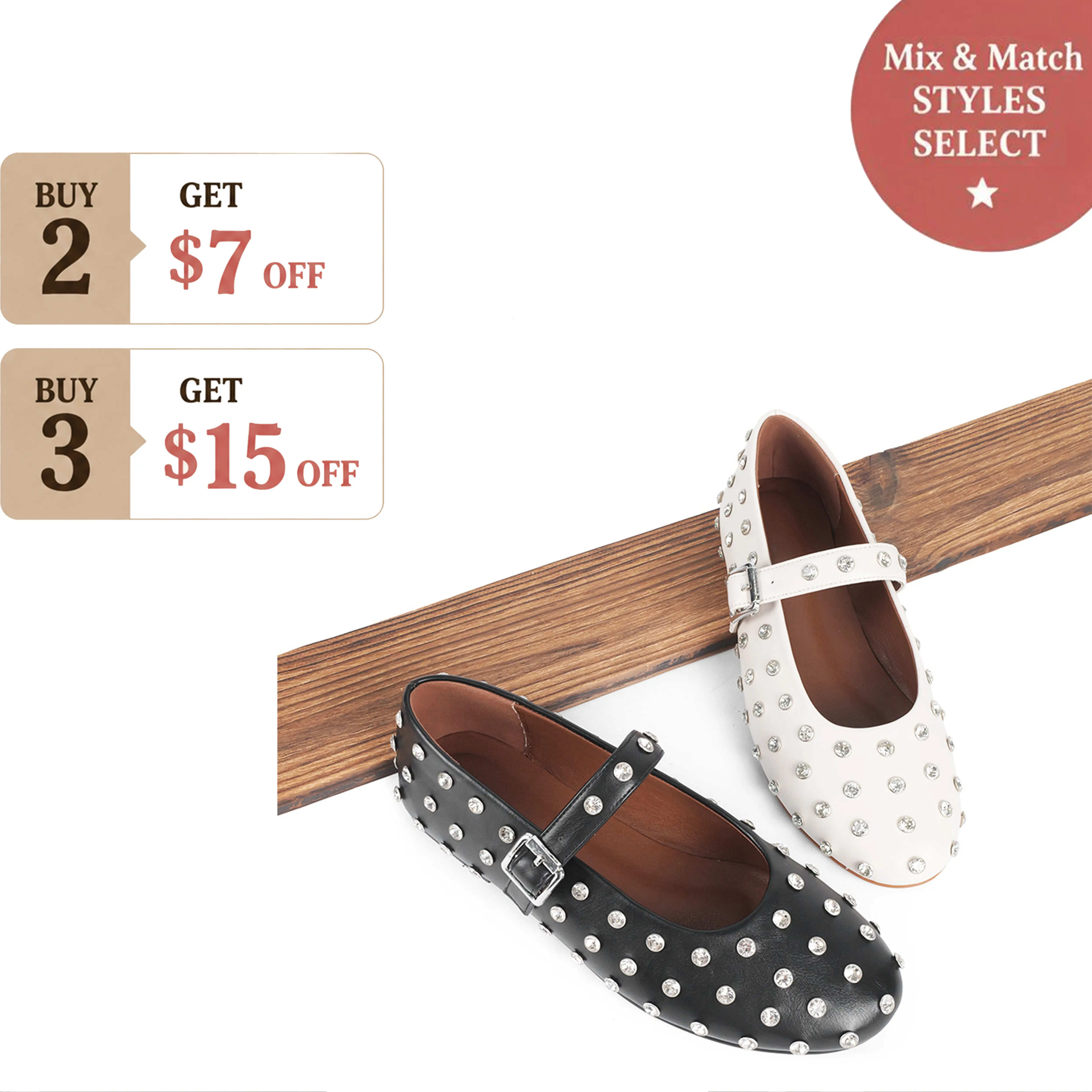 【Instant Savings 】Women's Jeweled Studded Mary Jane Flats - Embellishments Glam Shoes with Buckled Rhinestones, Adjustable Strap, Round Toe, Memory Foam, for School & Casual Streetwear, Embellishments Ballet Flats, Glam Ballet Flats