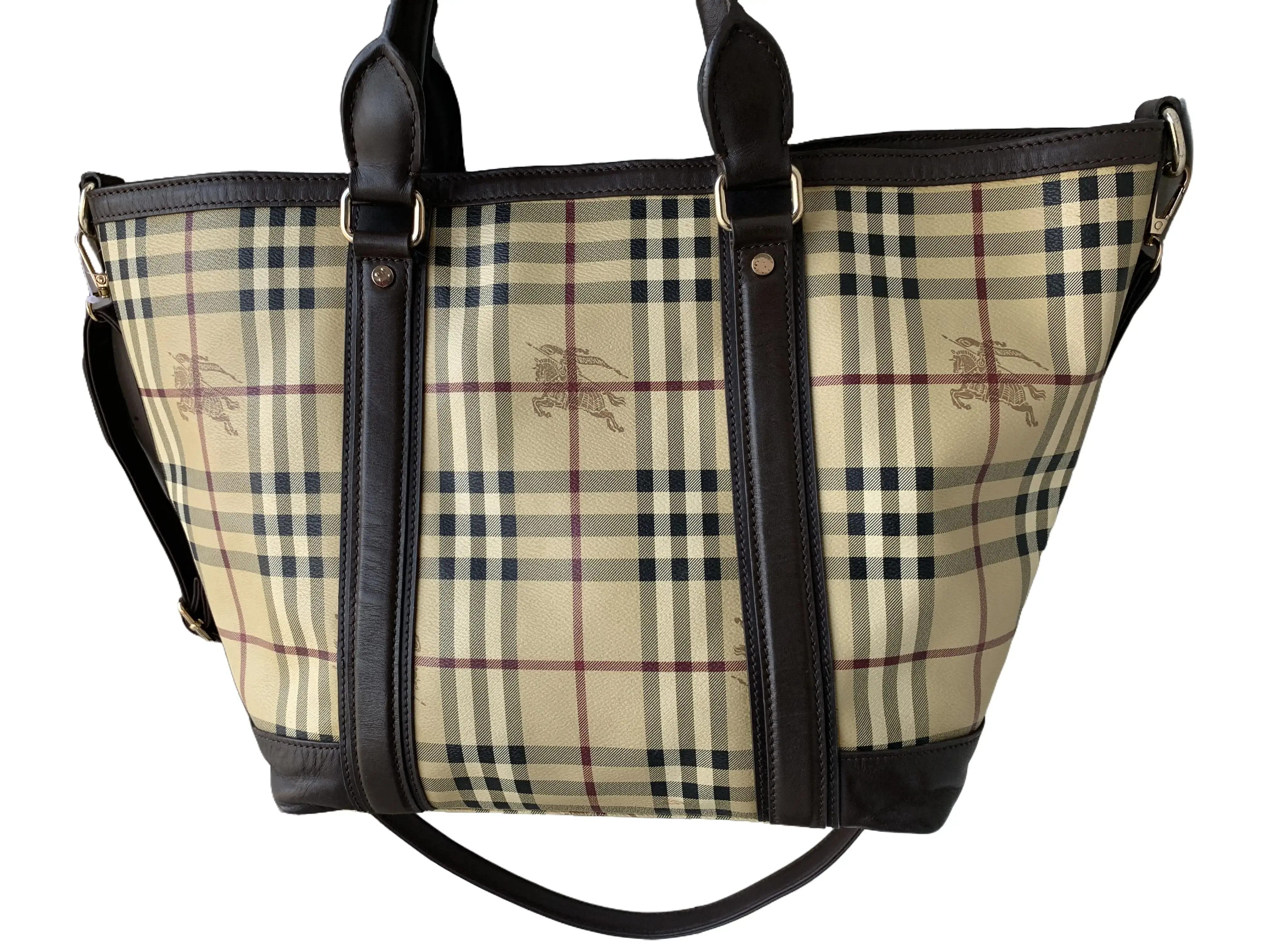 Pre-owned BURBERRY Haymarket Check Tote Bag/wj07119018/9018