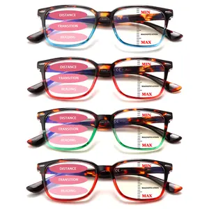 4pcs Progressive Multifocal Blue Light Blocking Reading Glasses Suitable For Men And Women Unique Pattern Design Durable Lenses Rectangular Frames Easy To Fold And Carry Perfect For Various Occasions Holiday Gifts Christmas Gifts