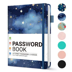 Password Keeper Book with Alphabetical Tabs，Small Password Books for Seniors, Password Notebook for Internet Website Address Log in Detail, Password Logbook to Help You Stay Organized - Star