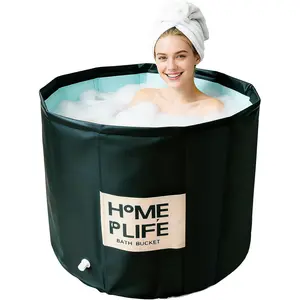 Bath Tub for Adults - Large 88 Gal Foldable Soaking for Hot SPA and Ice Bath, for Fast Muscle Recovery, Cold - No Installation (Ice/Hot)