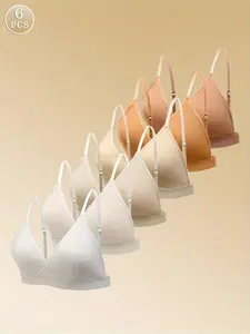 Women's Seamless Comfort Bra Set, No Underwire Design, Fine Thin Straps, Ideal for Everyday Wear & Layering, Wirefree Bra