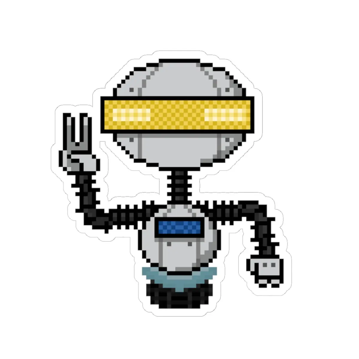 Peaceful Robot Pixel Art Sticker