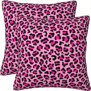 2pcs, Pink Leopard Print Throw Pillow Covers, Decorative Home Décor Products, Cushion Cover Decoration for Couch Sofa, Room Decor and Bedroom Decor, Single Sided Printing, No Pillow Core