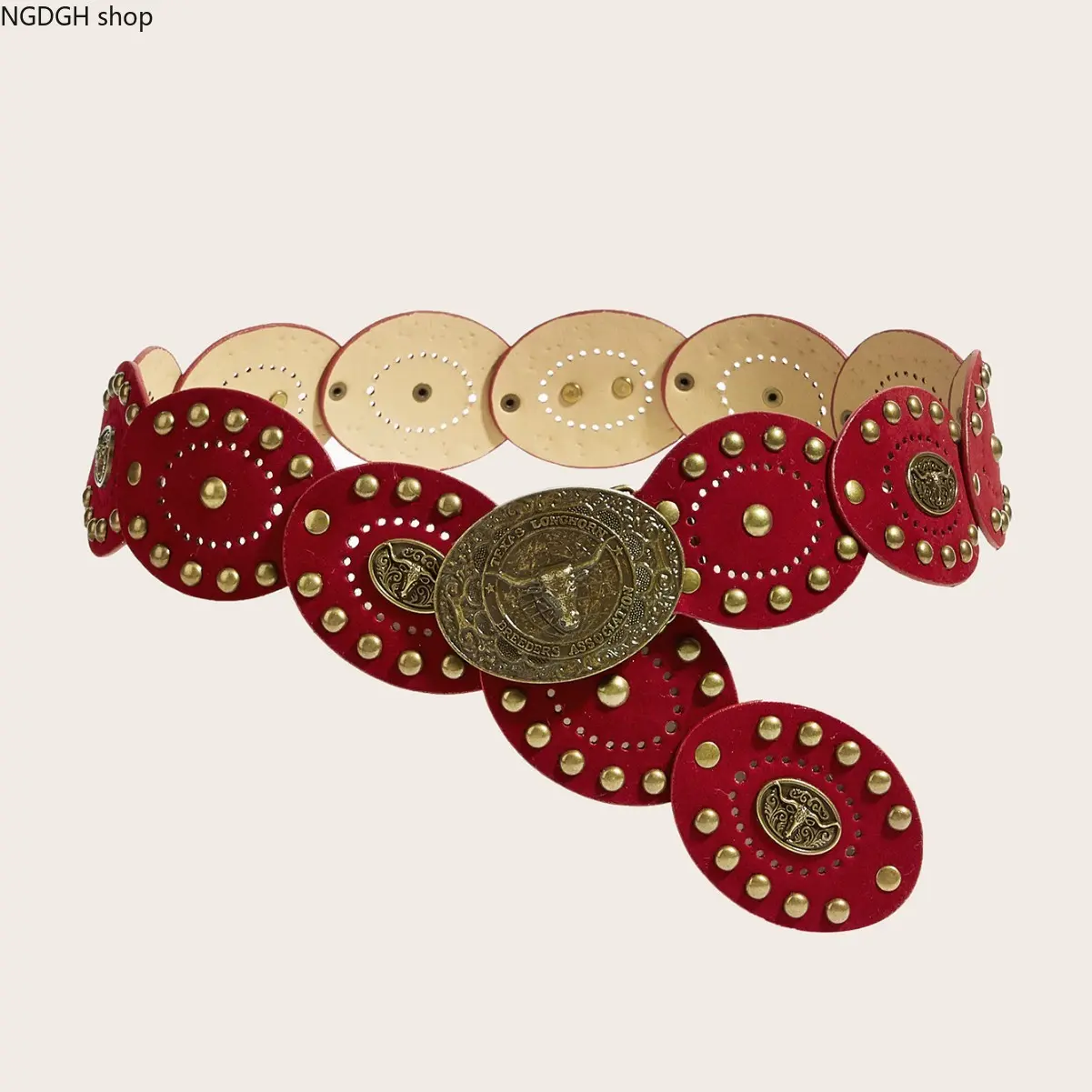 Y2K Boho Vintage PU Belt, Cowgirl Boho Belt with Metal Buckle, Heart Pattern, Western Cowboy Style, Western Concho Belts, Perfect for Dresses and Jeans, All Seasons