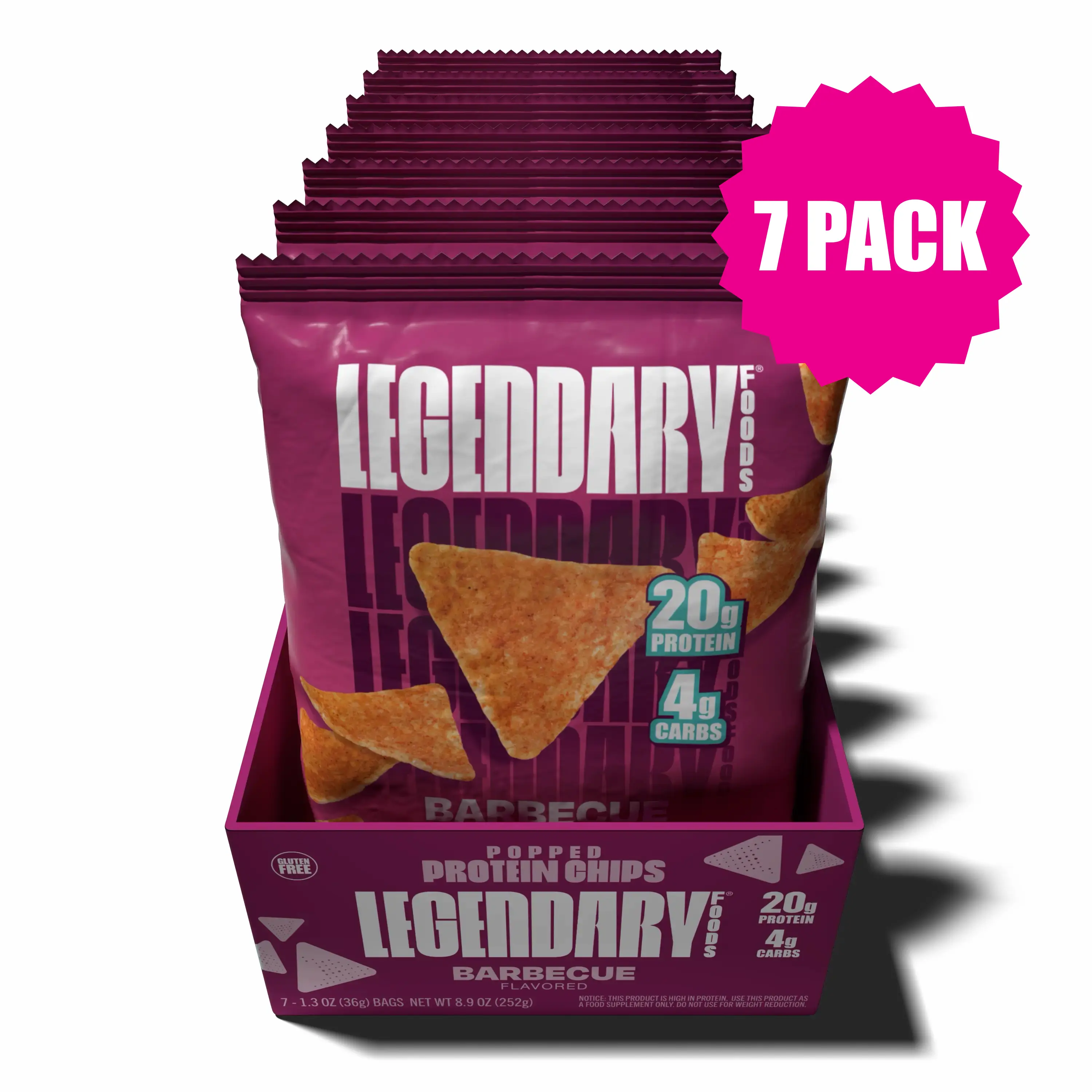 Barbecue Popped Protein Chips Snack Crispy - 7 pack Barbecue Popped Protein Chips Snack Crispy - 7 pack