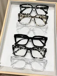 6 Pairs Classic Fashion Leopard Print Unisex Non-Prescription Fashionable Frames Glasses, Perfect for Outdoor Travel, Daily Work, Street Photography, High Quality Eyewear