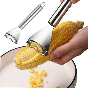 2 Counts Corn Peeler, Farmhouse Style Corn Cutter - Rustic Kitchen Gadget for Gift Giving