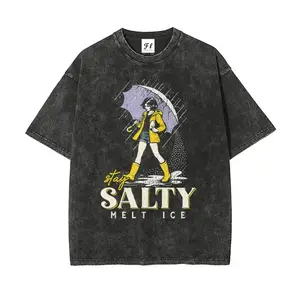 Anti ICE Shirt S~5XL Oversize Unisex Washed T-Shirt for Women and Men's Unisex Fit Batik Cotton Oversize Streetwear Menswear Super Soft Pre-Shrunk