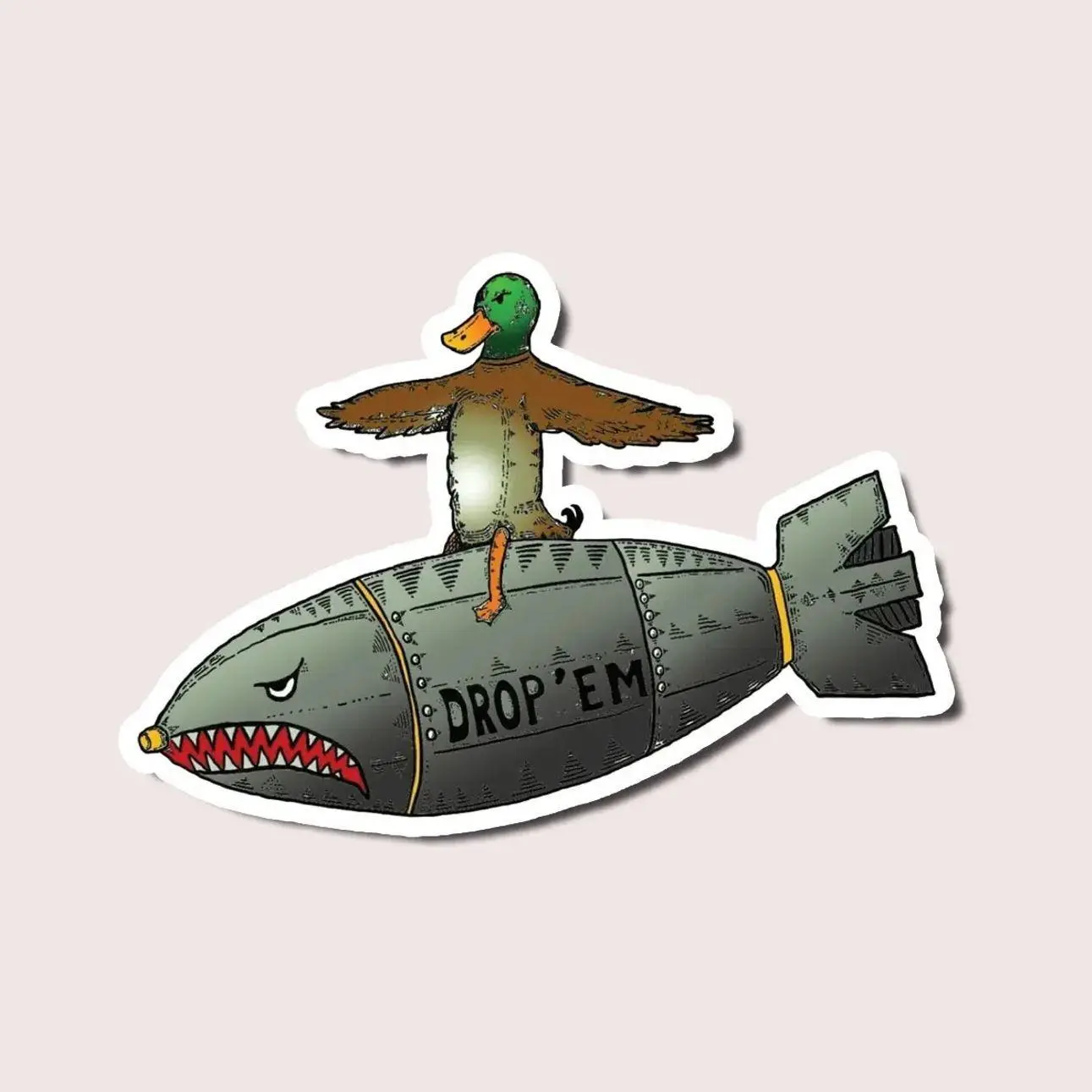 Funny Duck Sticker, Tactical Mallard Decal, Meme Animal Graphic Sticker, LaptOp Water Bottle, funny Sticker