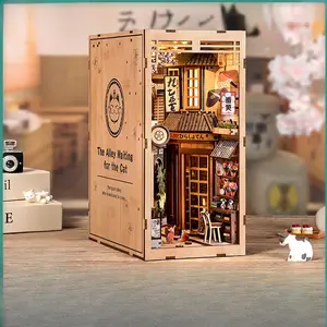 3D DIY Miniature Dollhouse — "Cat Waiting in the Alley" | Japanese Style, Wooden Construction, Multi-Colored Design, Creative Assembly Kit, An Excellent Birthday Gift Choice